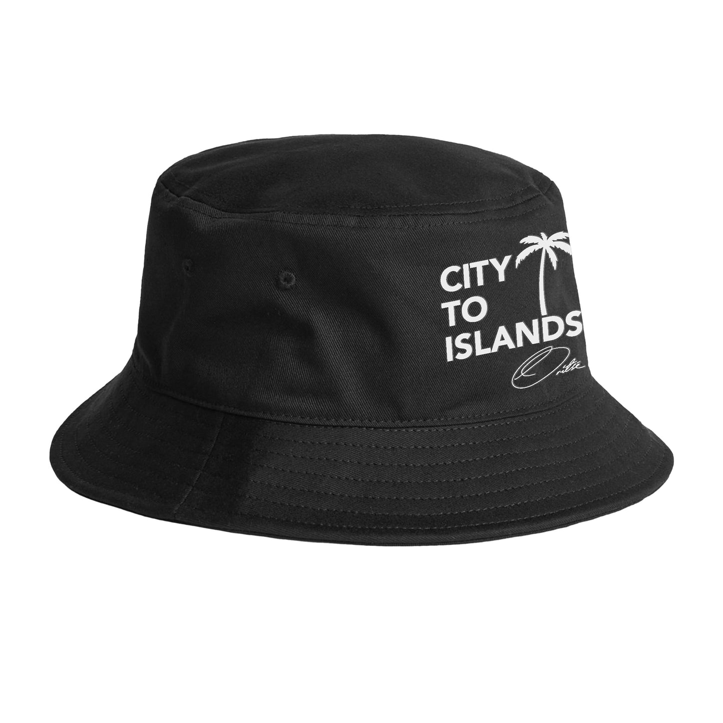City To Islands - Signature Black Bucket Hat (1117)