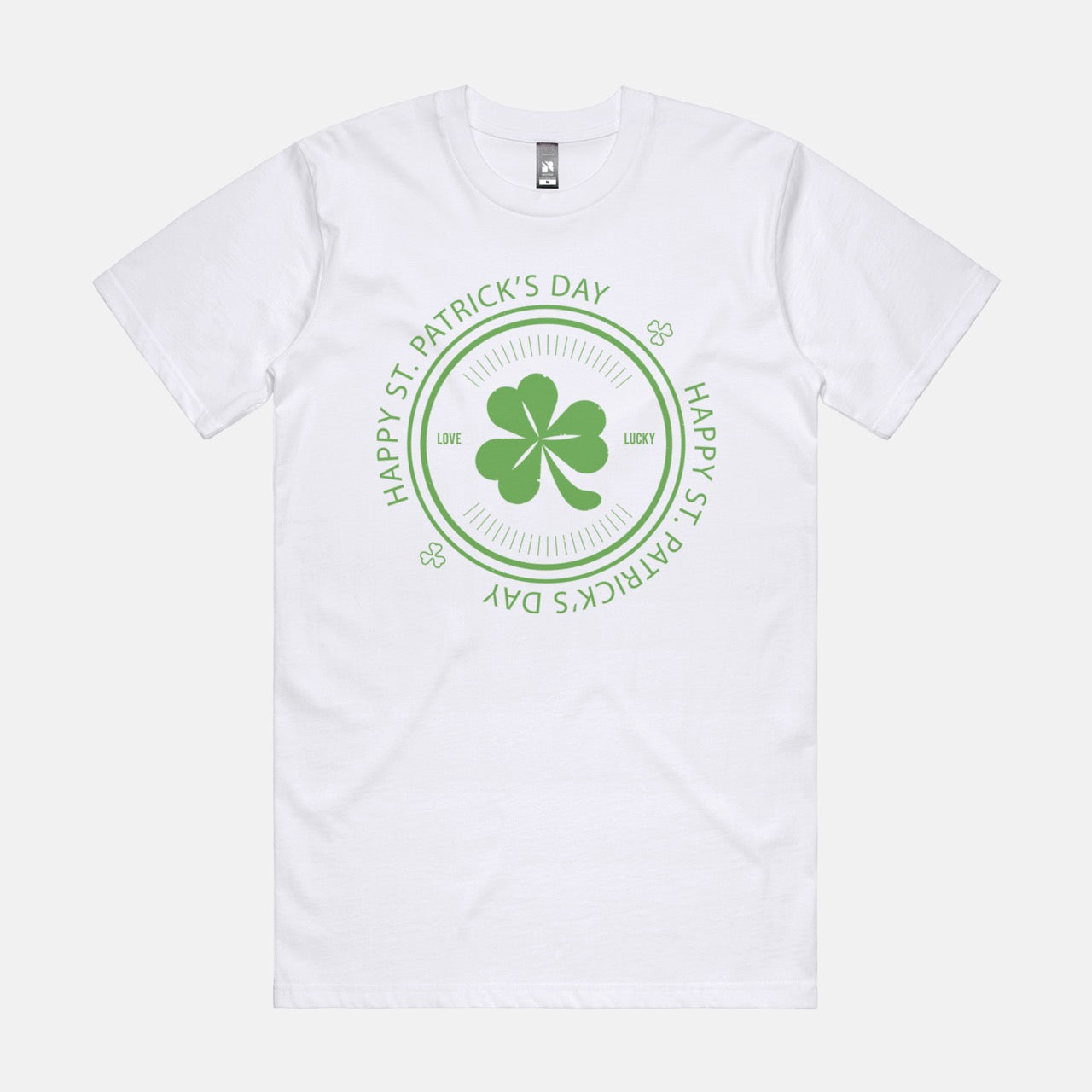 St. Patrick's Day Clover Stamp - White T-shirt