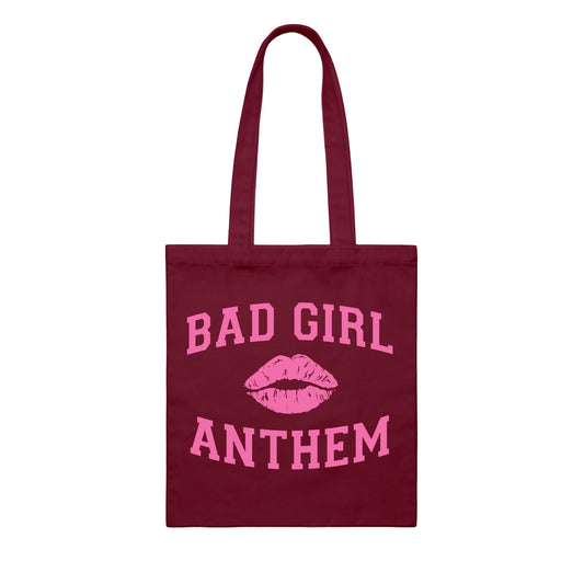 Bad Girl Anthem - Burgundy Tote Bag (W201)