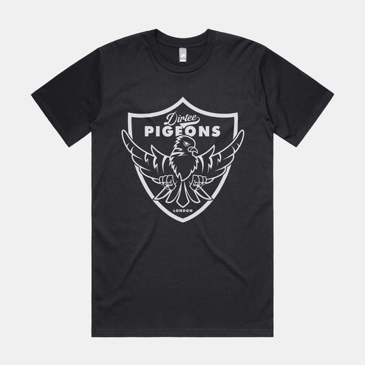 Dirtee Pigeons Varsity - Black T-shirt
