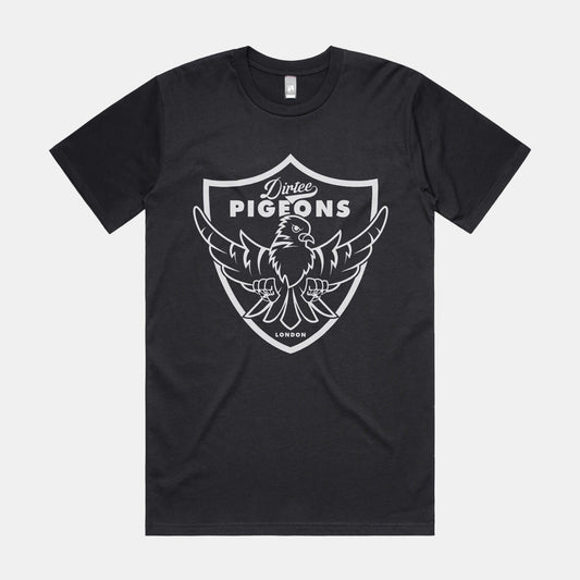 Dirtee Pigeons Varsity - Black T-shirt