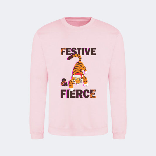 DP Christmas Jumper - Festive & Fierce - Light Pink