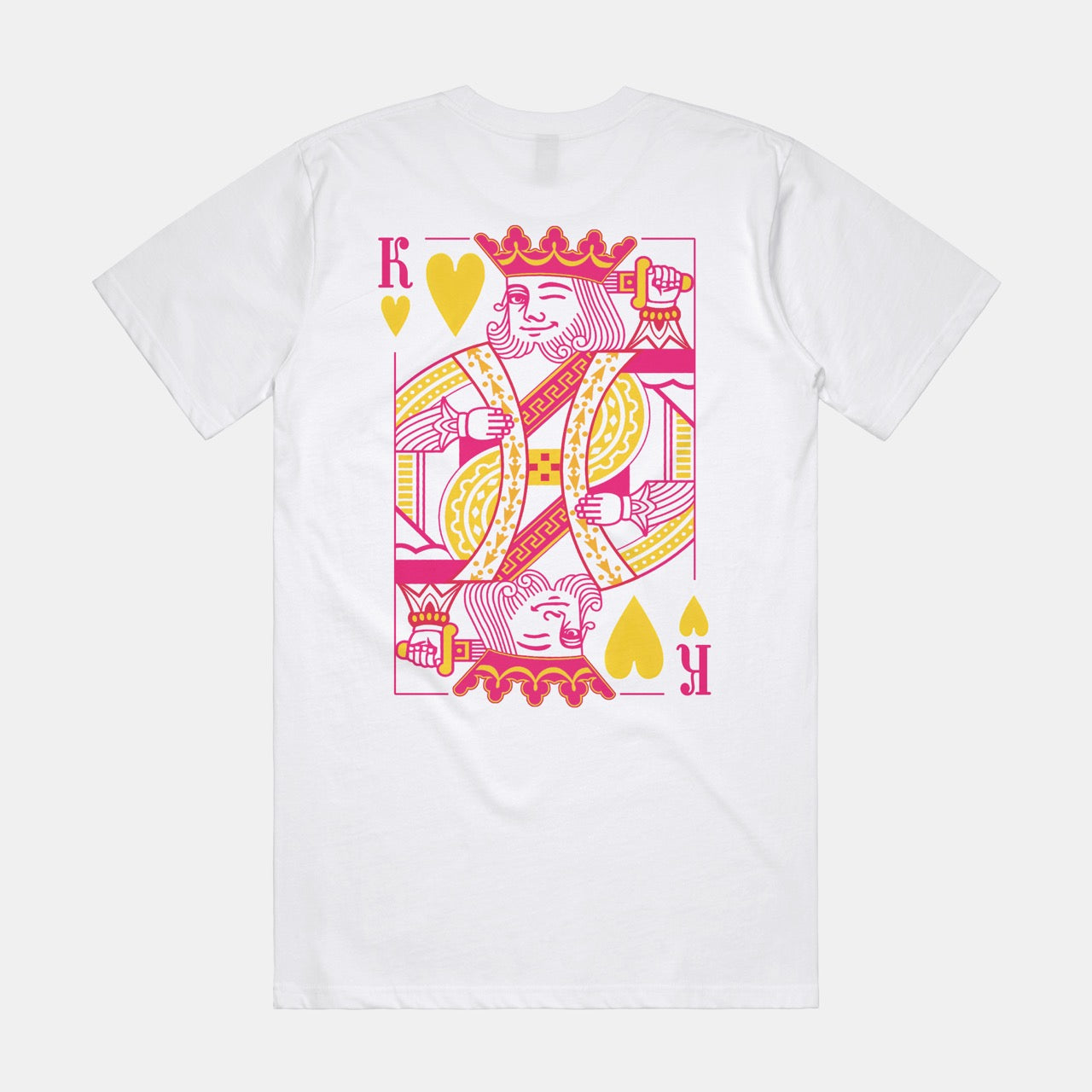 King of Hearts - Double Sided White T-shirt