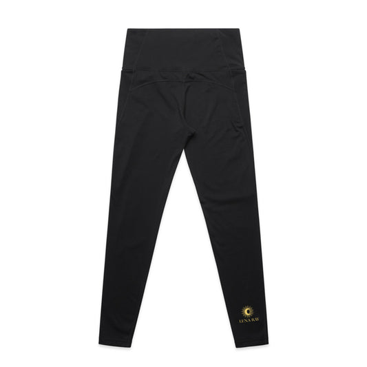 Luna Ray Branded Black Activewear Leggings