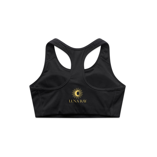 Luna Ray Branded Black Sports Bra
