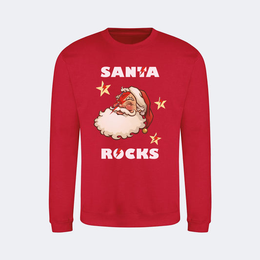 DP Christmas Jumper - Santa Rocks - Fire Red